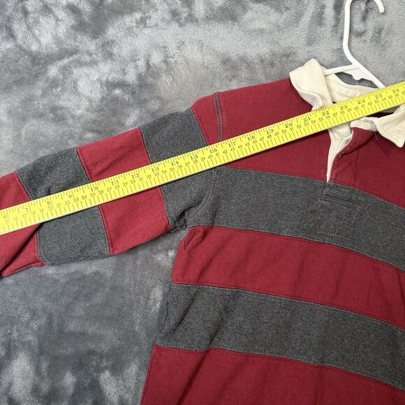 Urban Pipe Line Polo Kids Rugby Size Small Red Gray Striped Collard - Picture 4 of 6
